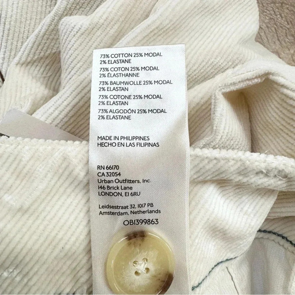 NWT Anthropologie Maeve The Colette Cord Crop Wide Leg Pants Ivory Cream 29 - Picture 14 of 17